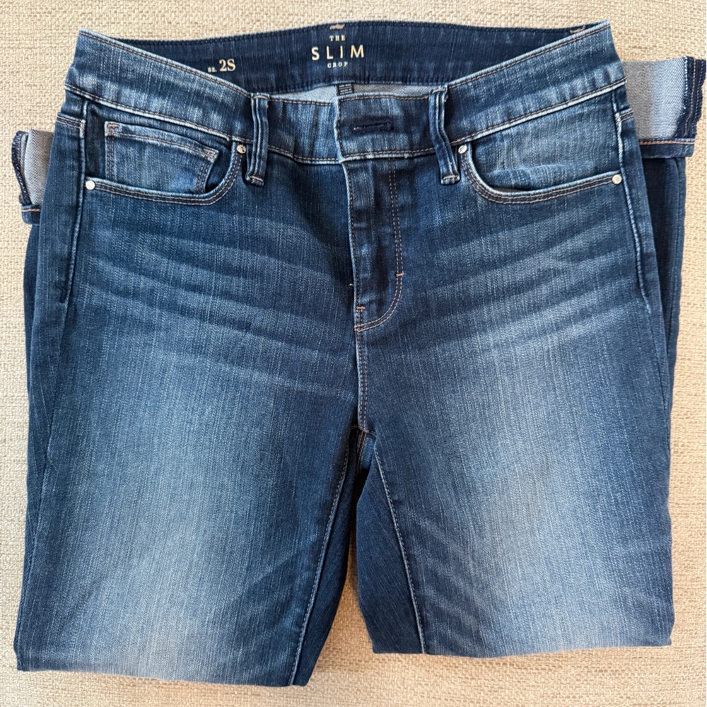 White House Black Market Dark Wash Cropped Jeans